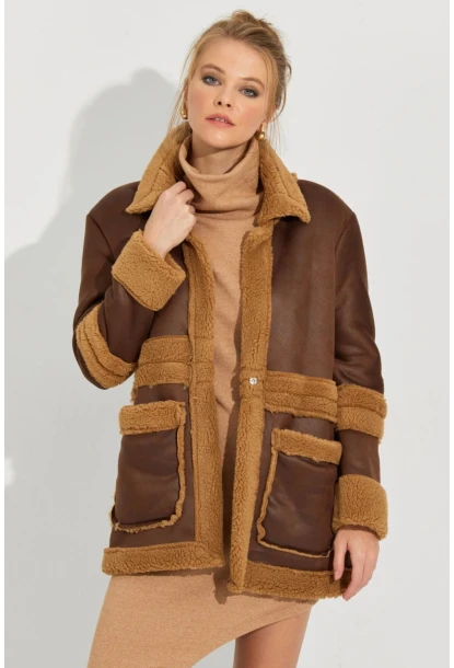 Kadın Kahverengi Nubuk Mont QRS8381