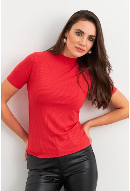 Kadın Kırmızı Basic Bluz AYD404