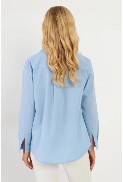 Kadın Mavi Basic Gömlek ZER411