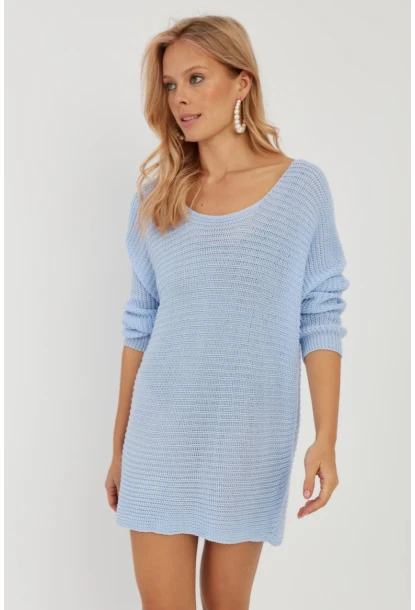 Kadın Mavi Triko Kazak SMT223