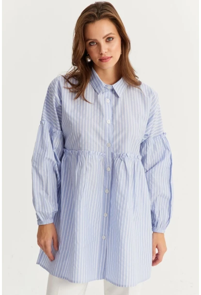 Kadın Mavi Tunik Gömlek MASF12