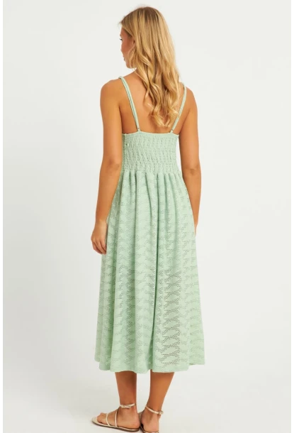 Kadın Mint Astarlı Brode Midi Elbise TW70102-90