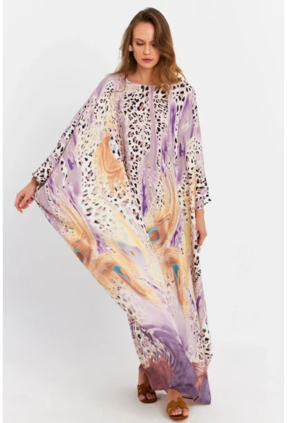Kadın Multi İpek Kaftan Elbise MALO4010