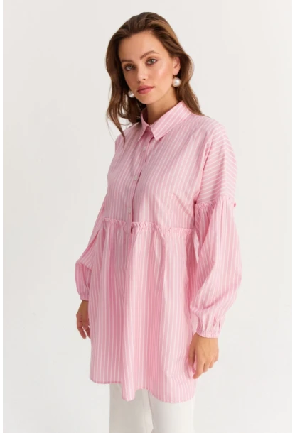 Kadın Pembe Tunik Gömlek MASF12