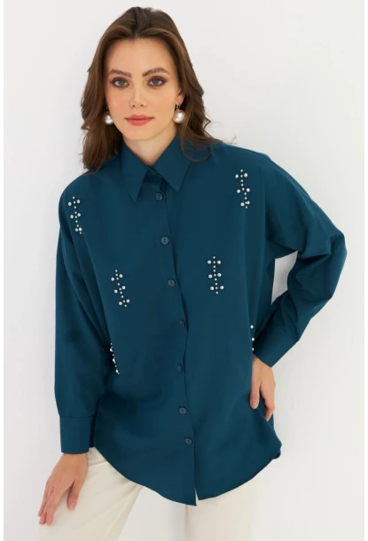 Kadın Petrol Zımbalı Gömlek MASF1