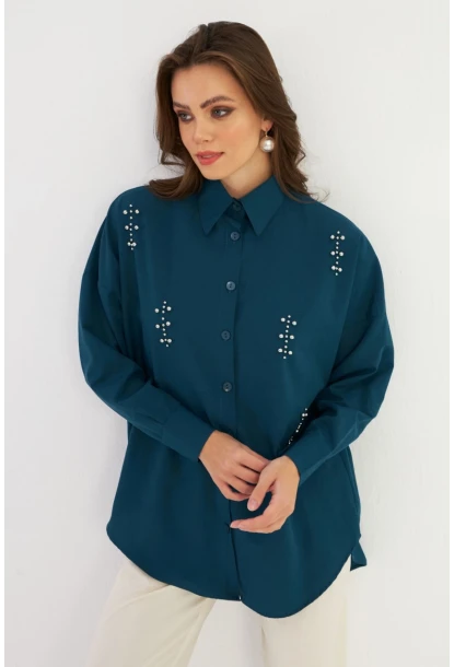 Kadın Petrol Zımbalı Gömlek MASF1