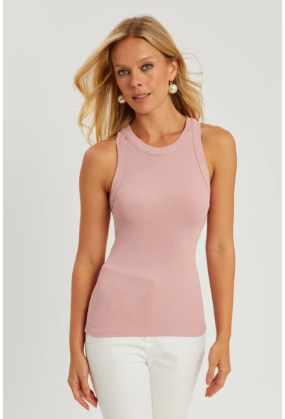 Kadın Pudra Fitilli Bluz AYD317