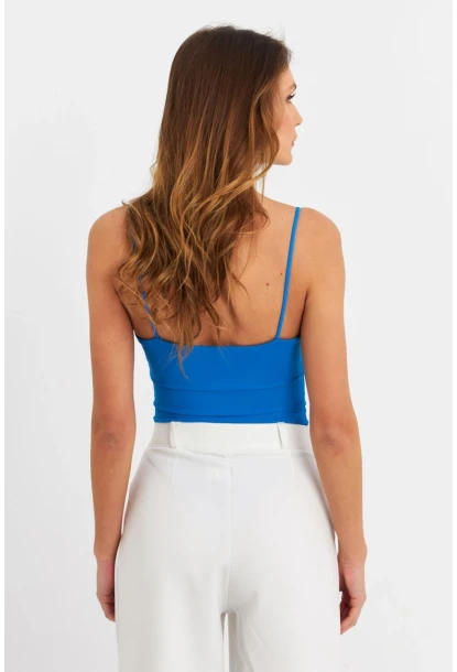 Kadın Saks Çıtçıtlı Body ZH129