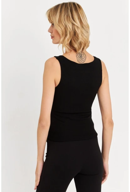 Kadın Siyah Aksesuarlı Kaşkorse Bluz RLO116