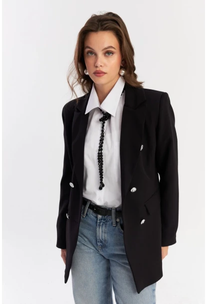 Kadın Siyah Alt Üst Astarlı Ceket MUF201