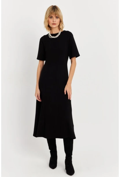 Kadın Siyah Basic Midi Sweat Elbise MHOL102