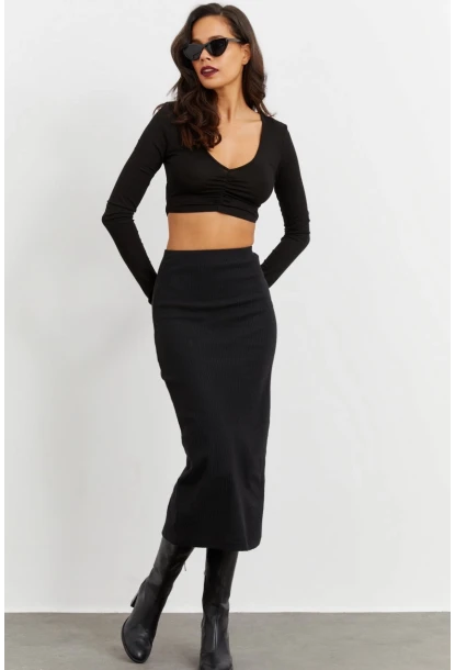 Kadın Siyah Kalem Etek Yİ2474