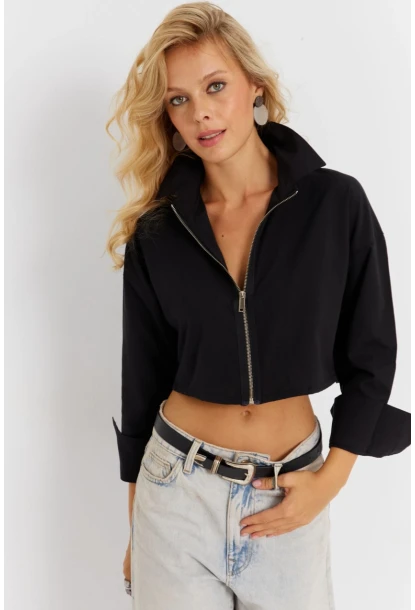 Kadın Siyah Kısa Ceket CNG115