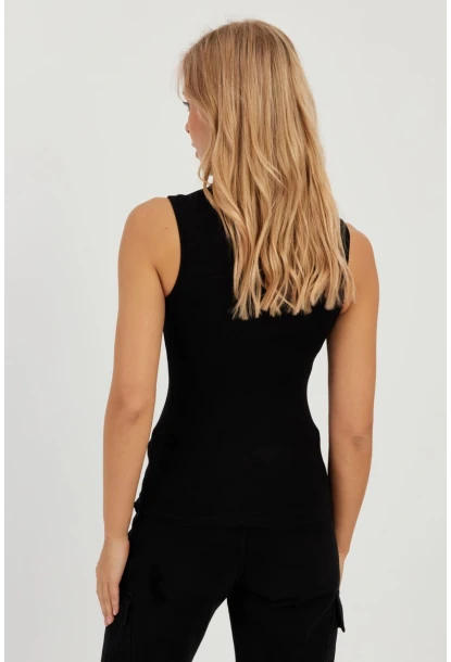 Kadın Siyah Kolsuz Bluz LPP1260