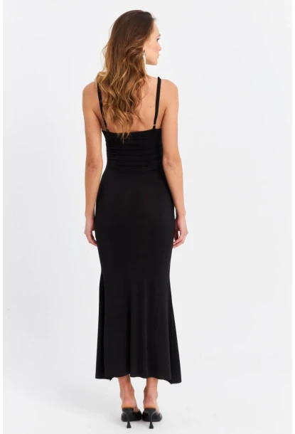 Kadın Siyah Midi Elbise DMR390