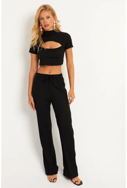 Kadın Siyah Pencereli Takım XL2017