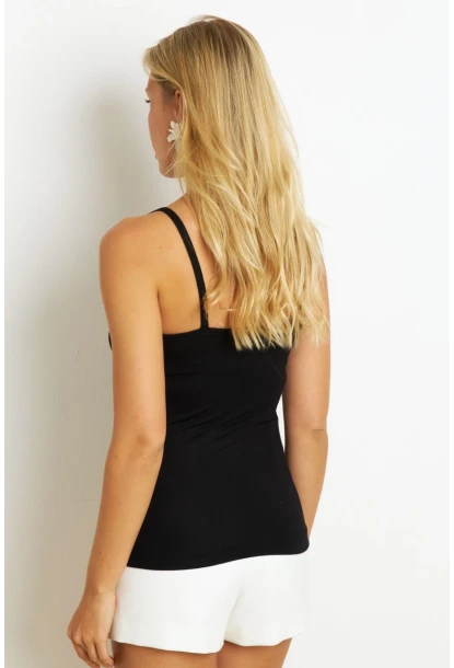 Kadın Siyah Şerit Bantlı Bluz EY2822