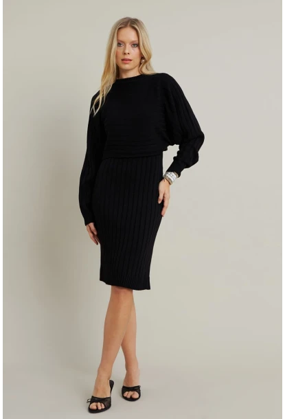 Kadın Siyah Triko İkili Takım ELT12014