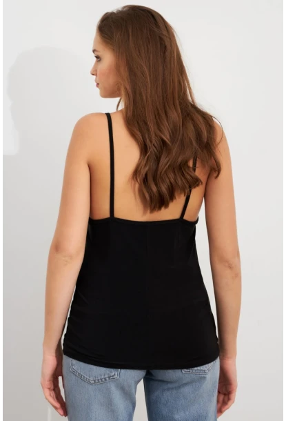 Kadın Siyah Tül Şeritli Atlet LPP1024