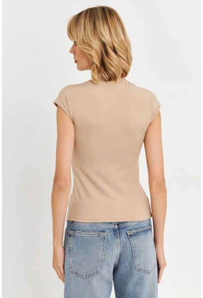 Kadın Taş Düğme Detaylı Bluz EY3027