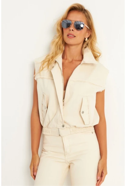 Kadın Taş Keten Ceket ELA3108