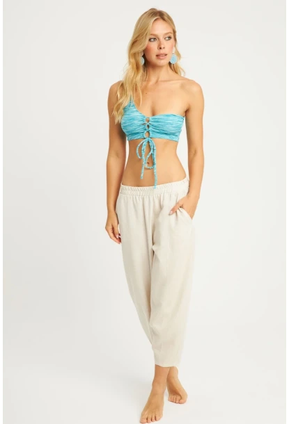 Kadın Taş Keten Şalvar Pantolon K1252