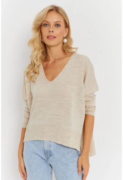 Kadın Taş Önü Kısa Triko Kazak YİL551