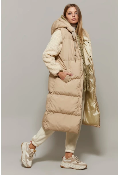 Kadın Taş Uzun Şişme Yelek DAF05