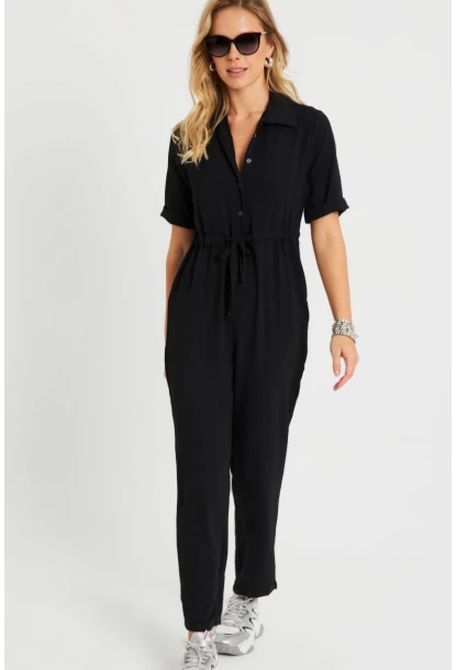 Kadın Tulum Siyah Q985