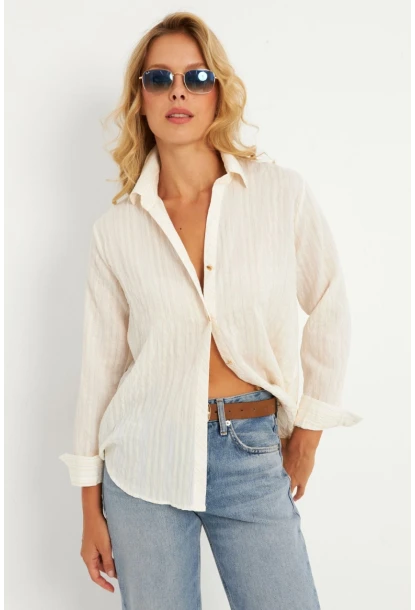 Kadın Vanilya Gömlek KED714