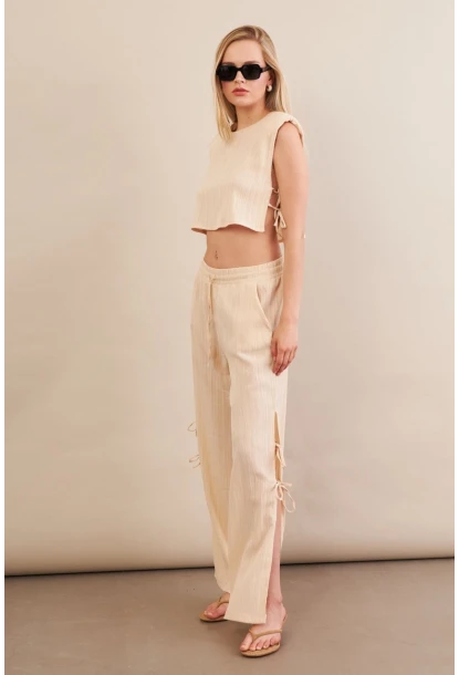 Kadın Vanilya Omuzları Vatkalı Alt Üst Takım KED002