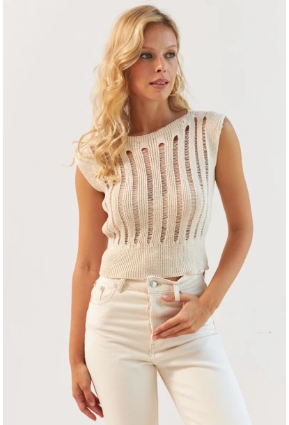 Kadın Vanilya Triko Bluz MP20149