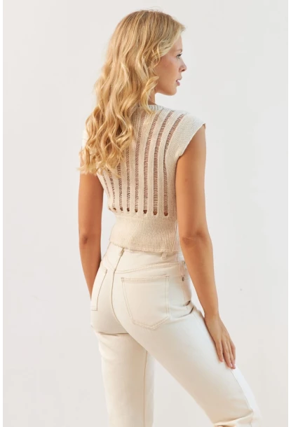 Kadın Vanilya Triko Bluz MP20149