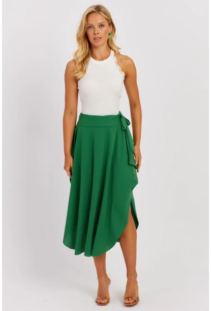 Kadın Yeşil Asimetrik Etek LV176