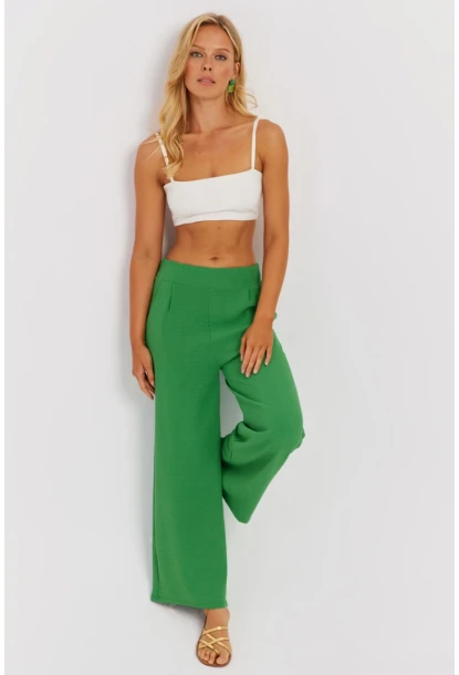Kadın Yeşil Beli Lastikli Pantolon J23434