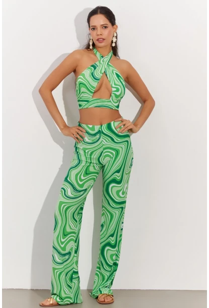 Kadın Yeşil Crop Takım LPP1215