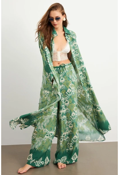 Kadın Yeşil Kaftan Takım Sİ159