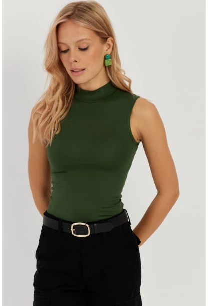 Kadın Yeşil Kolsuz Bluz LPP1260