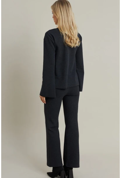 Kadın Antrasit Bağlama Detaylı Alt Üst Takım YLE1098