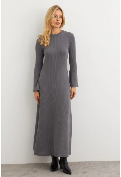 Kadın Antrasit Basic Maxi Elbise MTF30