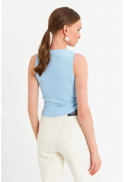 Kadın Bebe Mavi Yanı Büzülebilir Basic Bluz RSP329