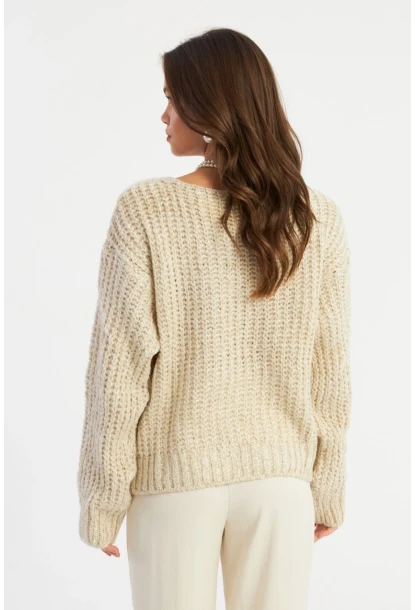 Kadın Bej Parlak Kazak KAZ25