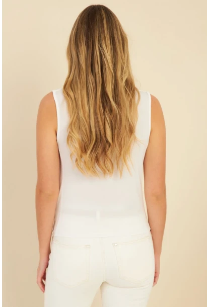 Kadın Beyaz Degaje Yaka Bluz YZ1020