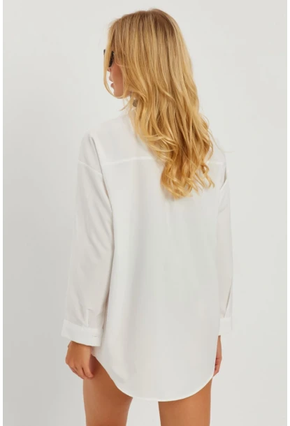 Kadın Beyaz Gömlek Q987