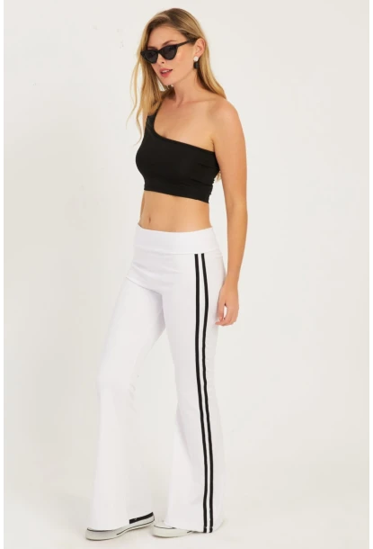 Kadın Beyaz İspanyol Paça Eşofman Altı SF2542