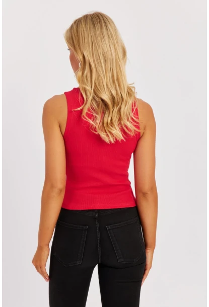 Kadın Beyaz-Kırmızı Patlı Kaşkorse Bluz MK06