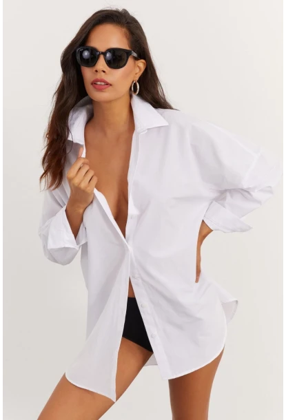 Kadın Beyaz Salaş Gömlek SF2132