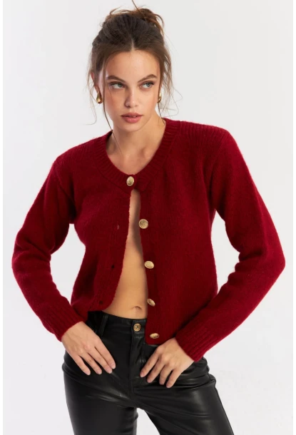 Kadın Bordo Hırka YV285