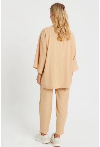 Kadın Bürümcük Kimono Takım Camel Q983