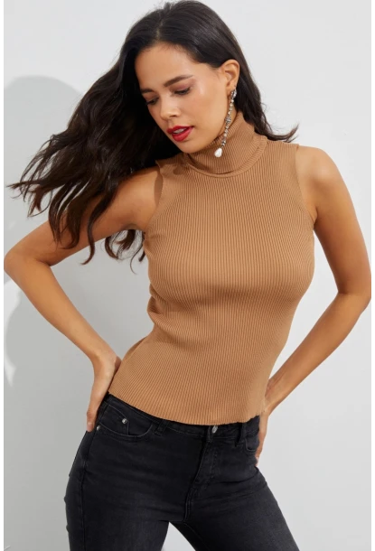 Kadın Camel Balıkçı Bluz YV97